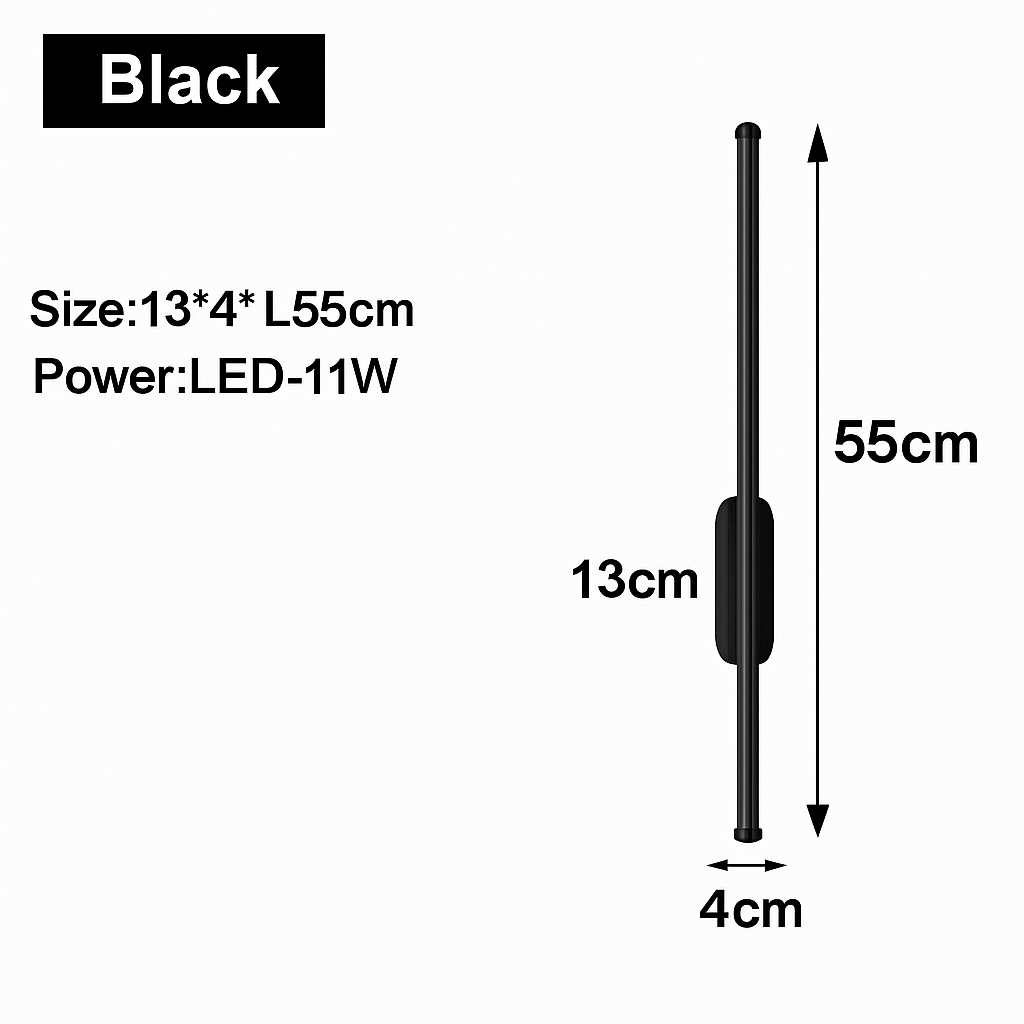 Applique murale LED d'intérieur en or et noir