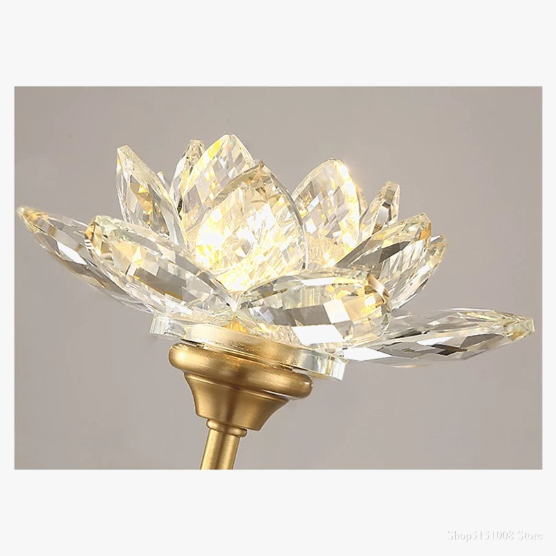 applique murale led de luxe en cristal style lotus chinois créatif