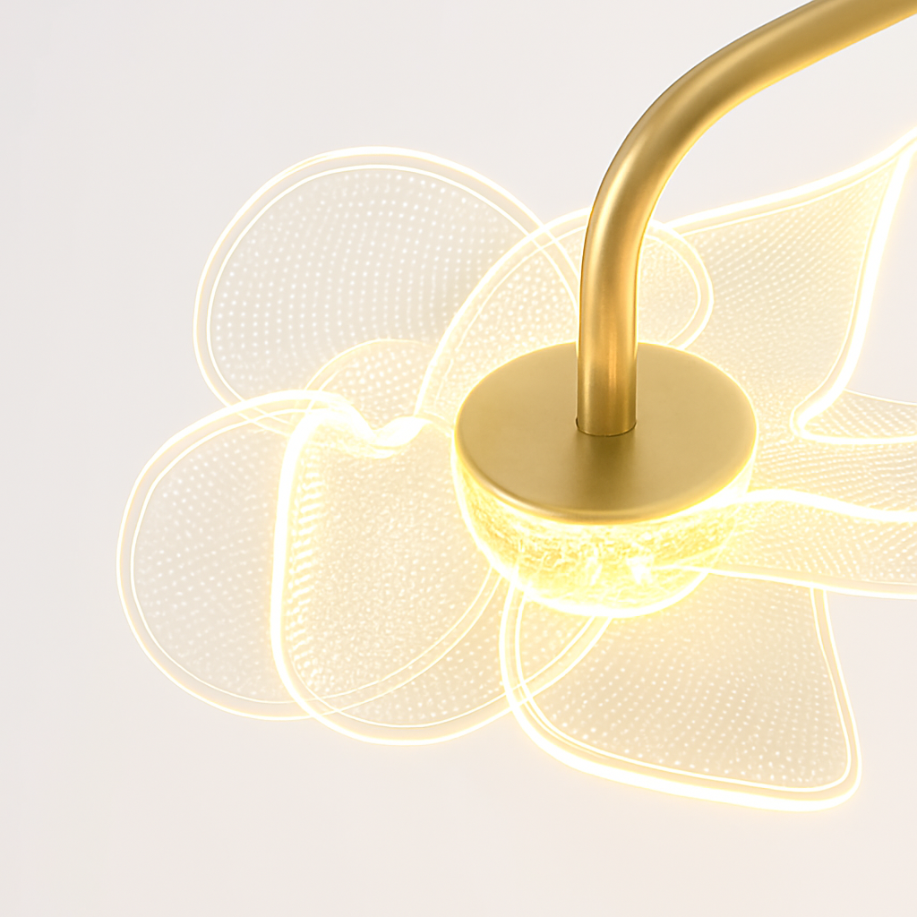 applique murale led de luxe en forme de fleur décorative