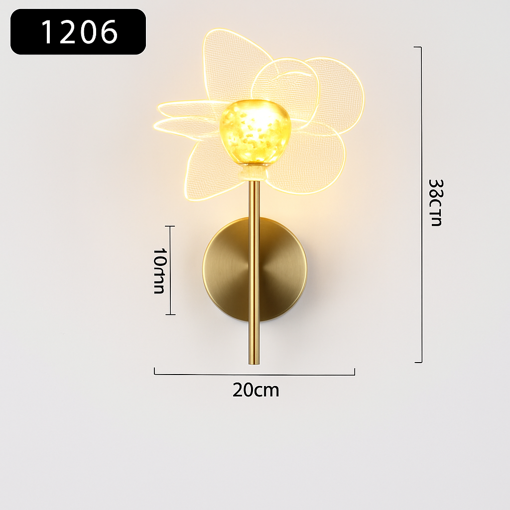 applique murale led de luxe en forme de fleur décorative