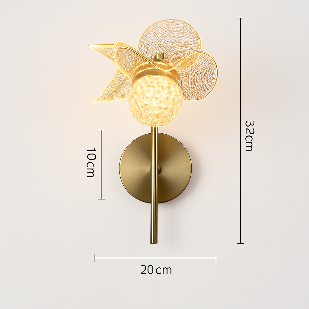 applique murale led de luxe en forme de fleur décorative