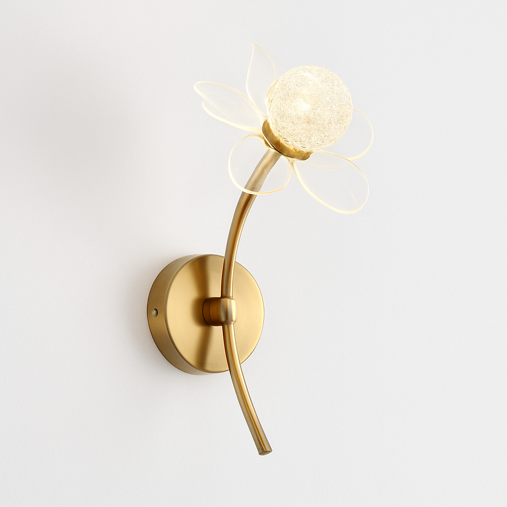 applique murale led de luxe en forme de fleur décorative