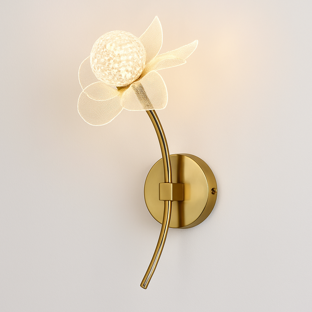 applique murale led de luxe en forme de fleur décorative