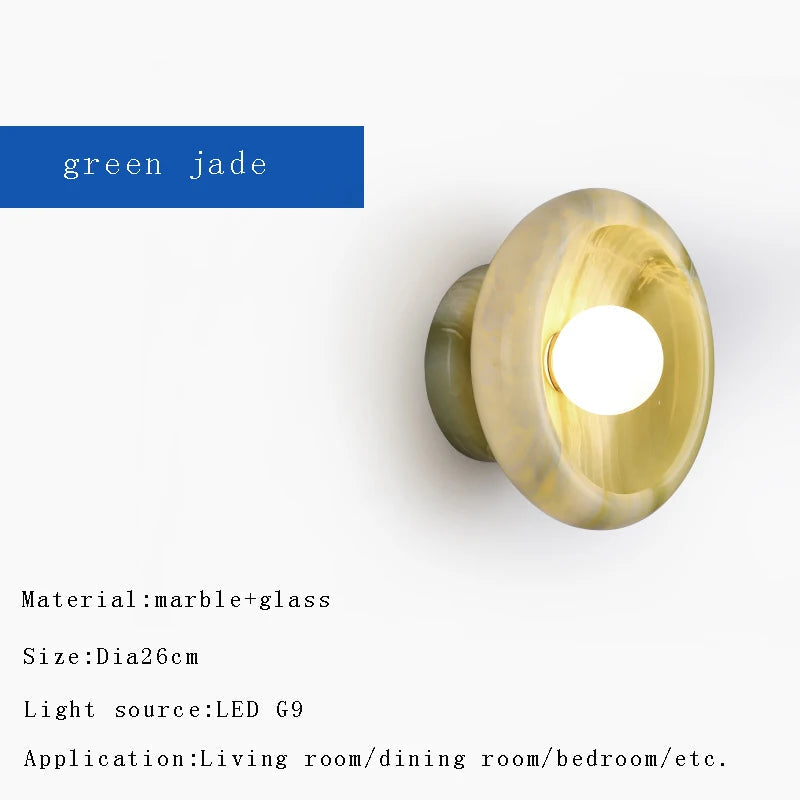 applique murale led de luxe en jade pour hôtel villa