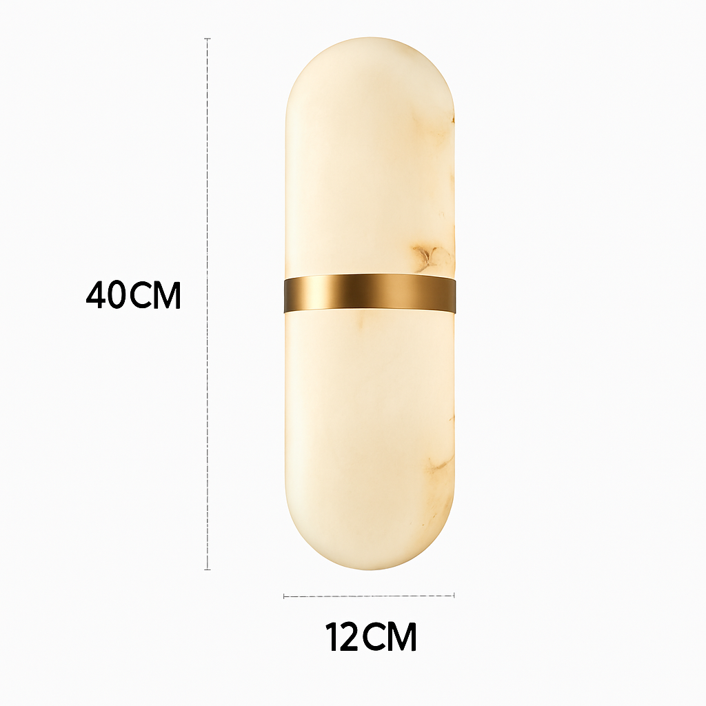 applique murale led demi-cylindre imitation marbre