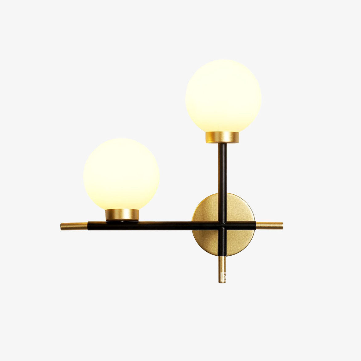 Applique murale LED design avec barres en métal boules en verre