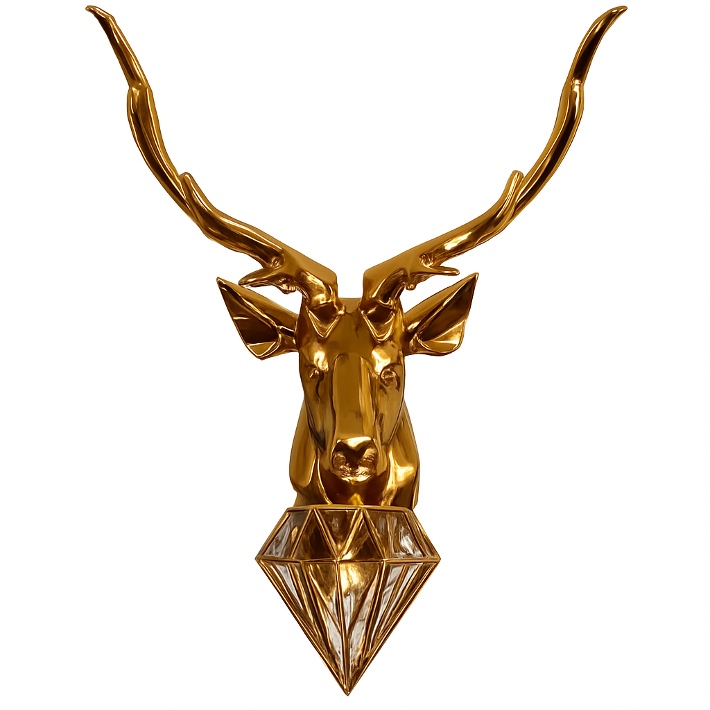 Applique murale LED design cerf (doré ou argenté)