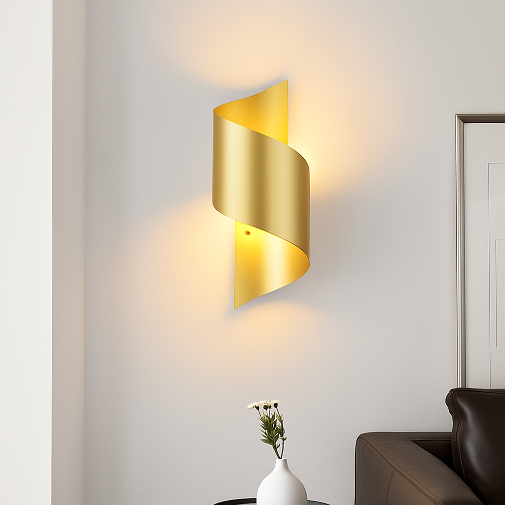 Applique murale LED design dorée moderne