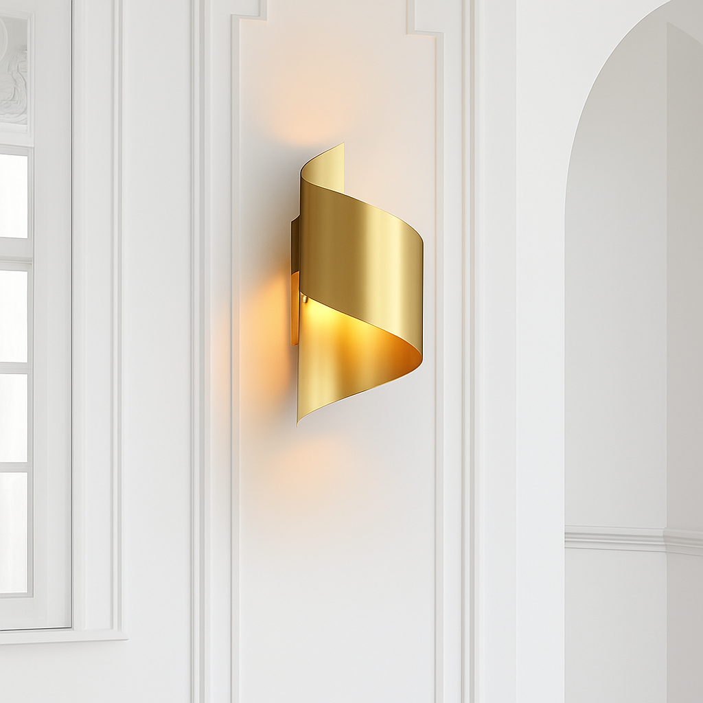 Applique murale LED design dorée moderne