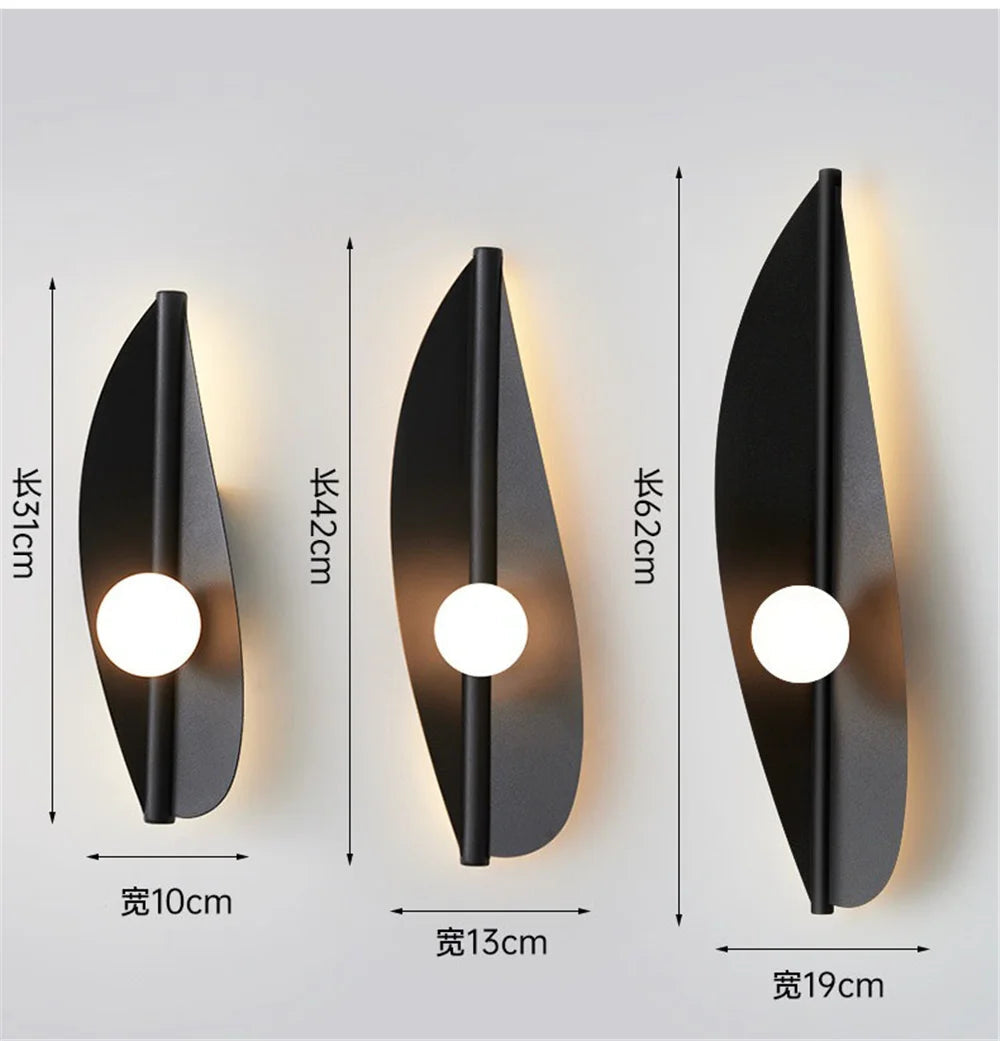 applique murale led design feuille en acrylique moderne décoration intérieure