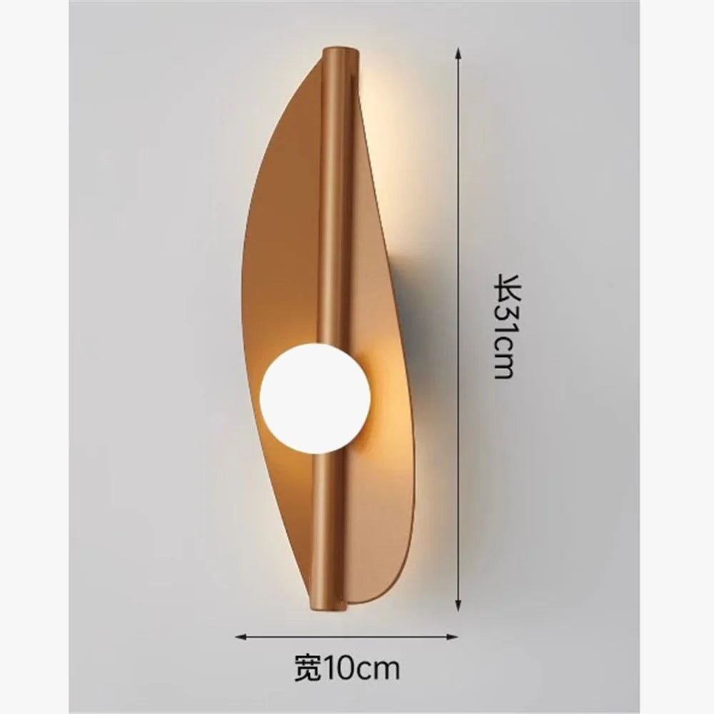 applique murale led design feuille en acrylique moderne décoration intérieure