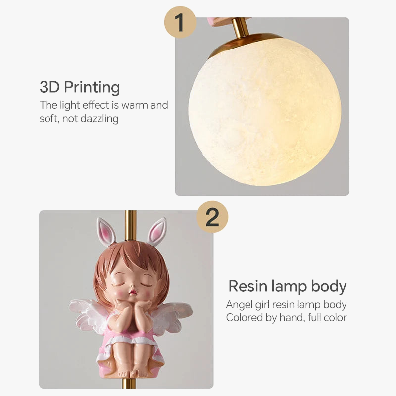 applique murale led design lune et planète pour décoration intérieure
