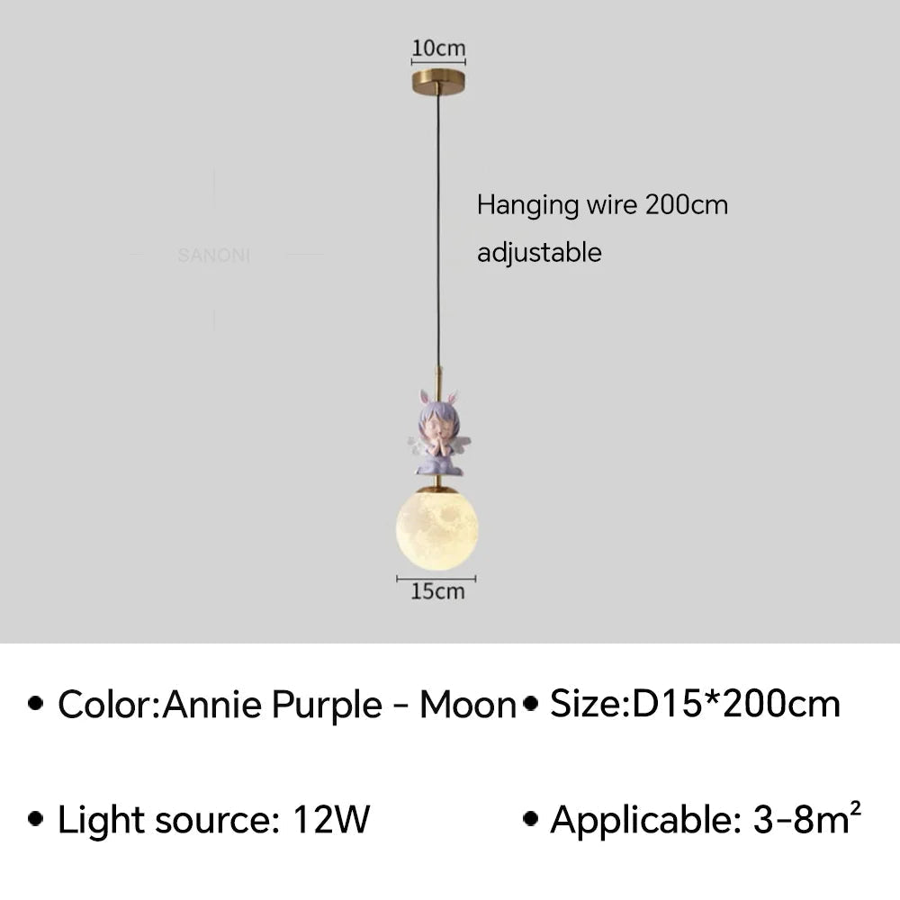applique murale led design lune et planète pour décoration intérieure