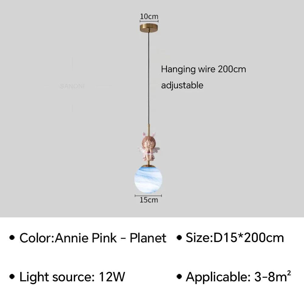 applique murale led design lune et planète pour décoration intérieure