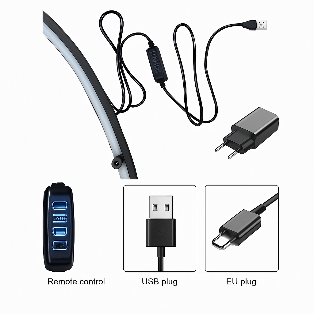 applique murale led design nordique avec prise usb ronde
