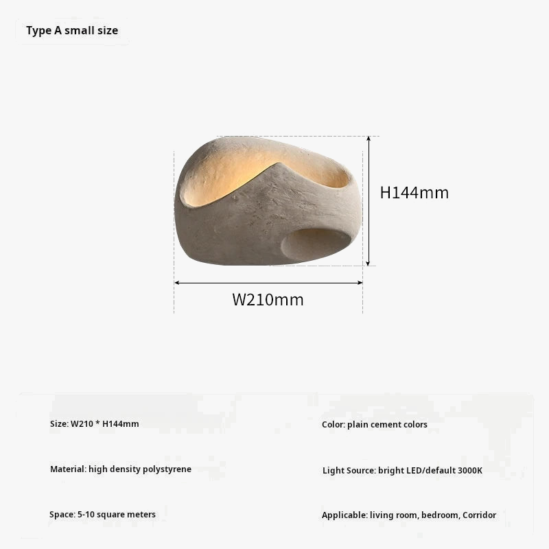 applique murale led design nordique wabi sabi en ciment