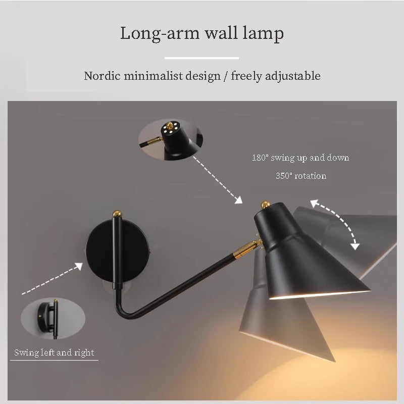 applique murale à LED design pivotant pour intérieur moderne
