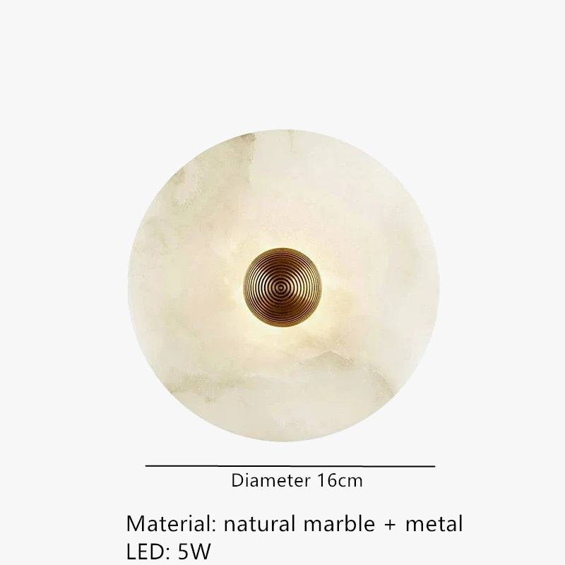 applique murale led dorée en métal et marbre naturel pour éclairage moderne