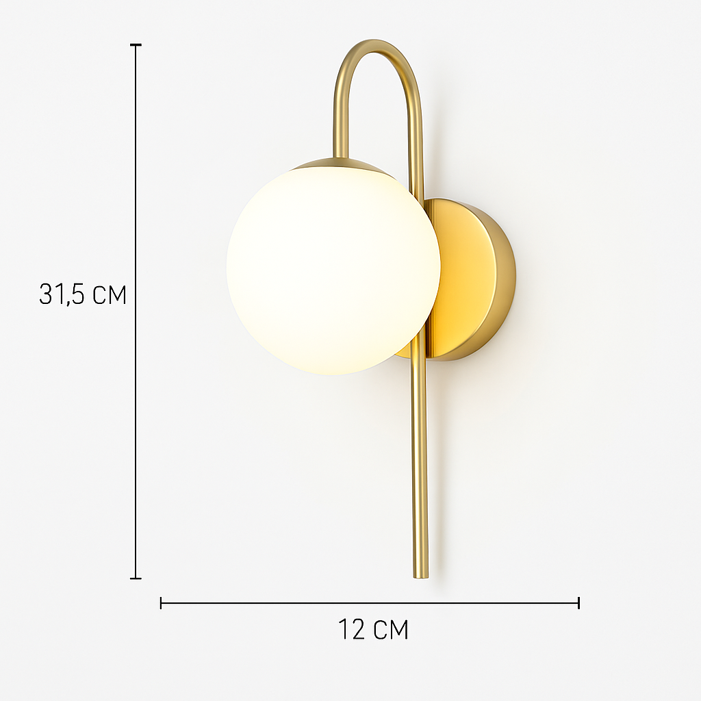 Applique murale LED dorée nordique avec ampoule G9 9w