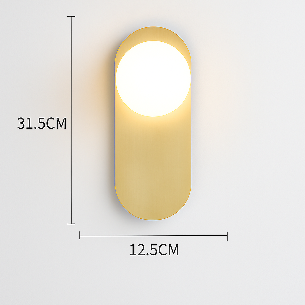 Applique murale LED dorée nordique avec ampoule G9 9w
