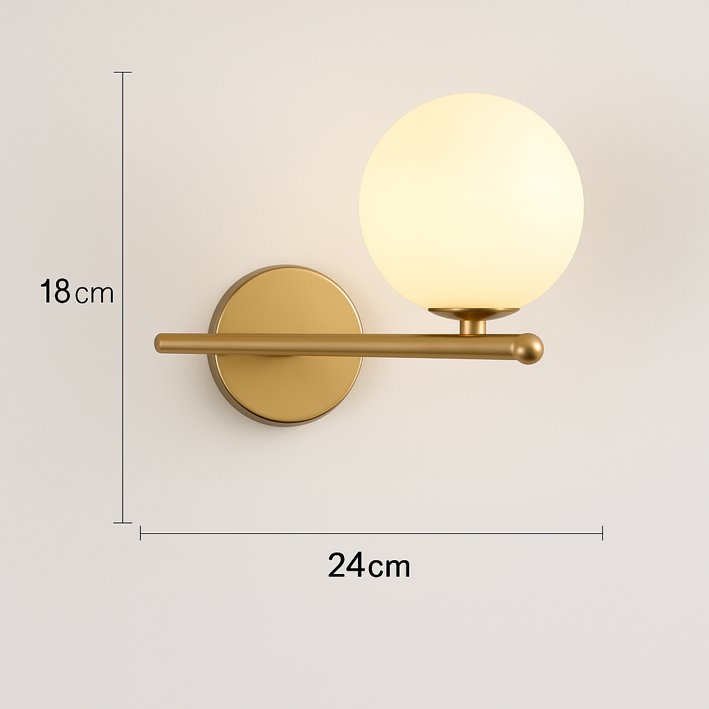 Applique murale LED dorée nordique avec ampoule G9 9w