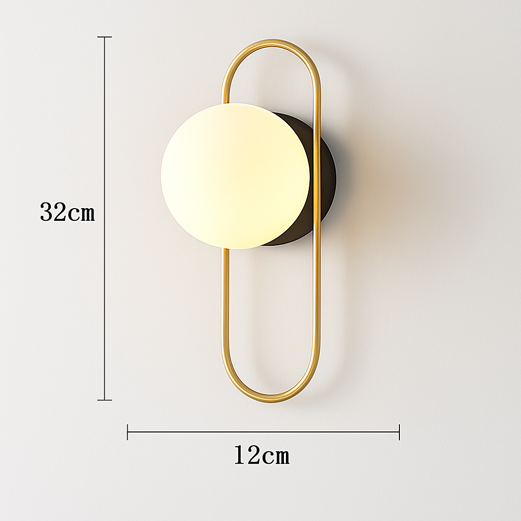 Applique murale LED dorée nordique avec ampoule G9 9w