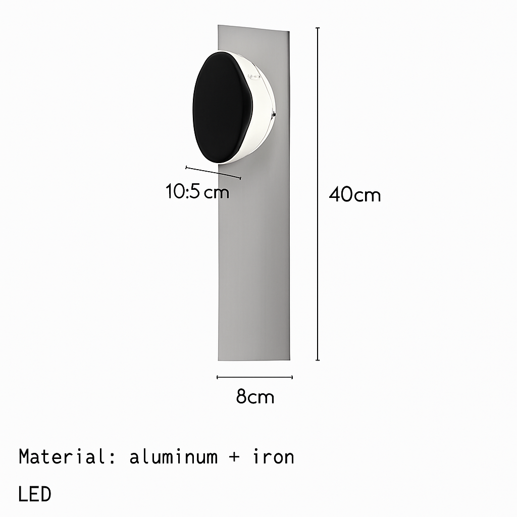 applique murale led en acier inoxydable style science-fiction