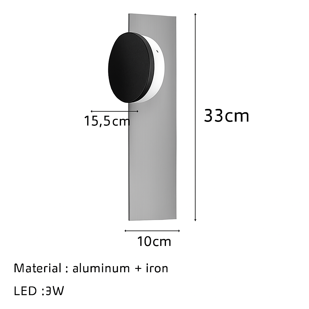 applique murale led en acier inoxydable style science-fiction