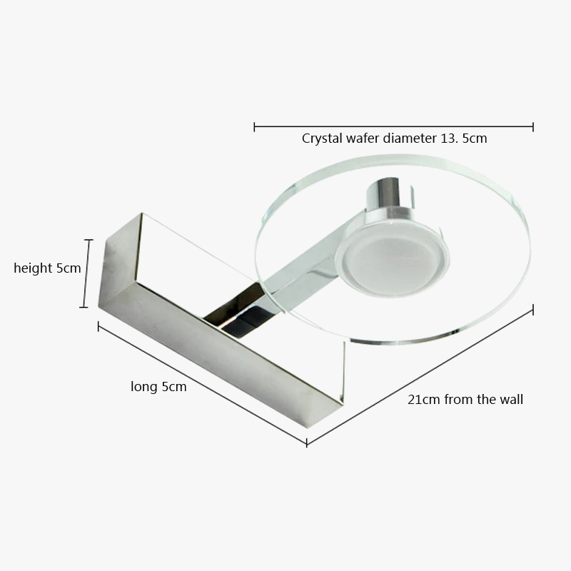 applique murale led en acrylique étanche antibuée pour miroir