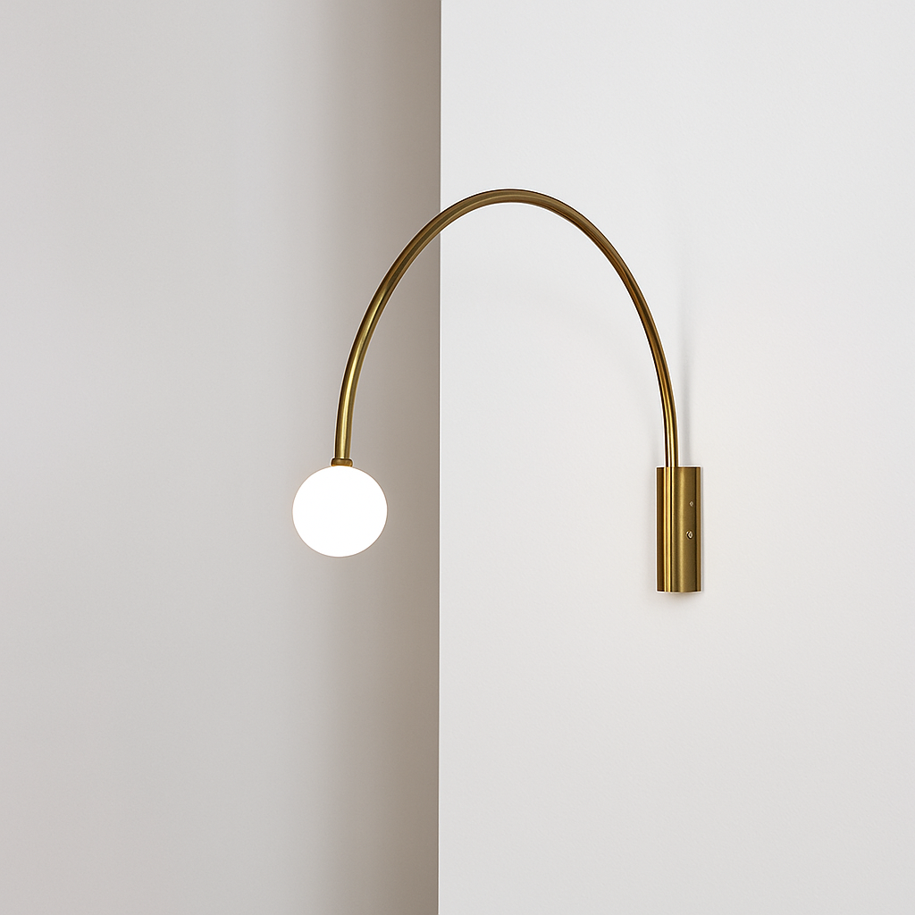 applique murale led en arc doré design moderne pour intérieur élégant