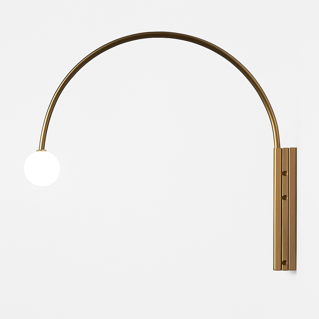 applique murale led en arc doré design moderne pour intérieur élégant
