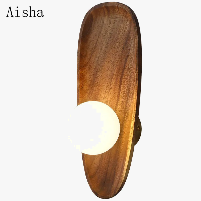 Applique murale LED en bois de noyer