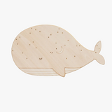 Applique murale led en bois en forme de baleine pour enfants