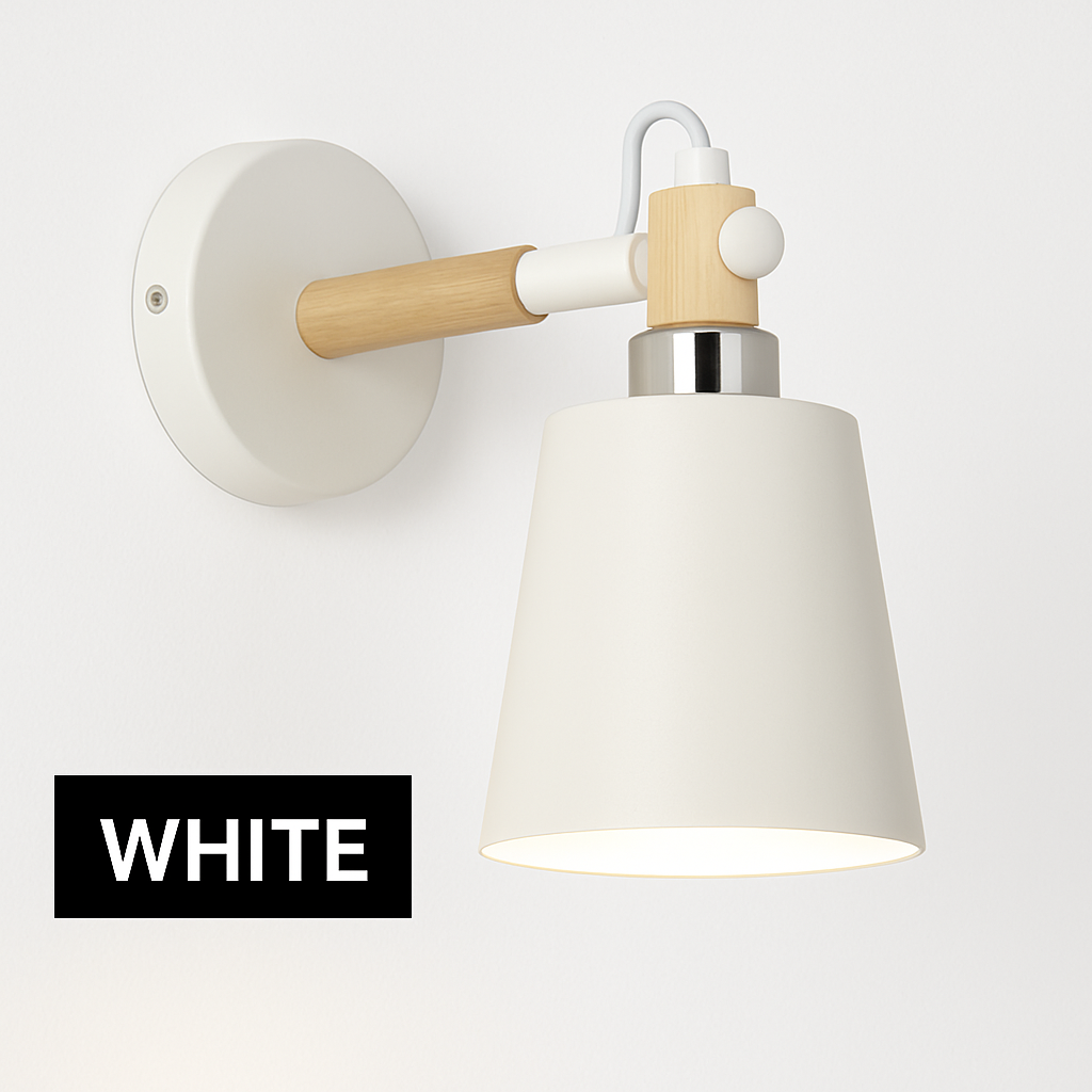 Applique murale LED en bois et métal Nordic