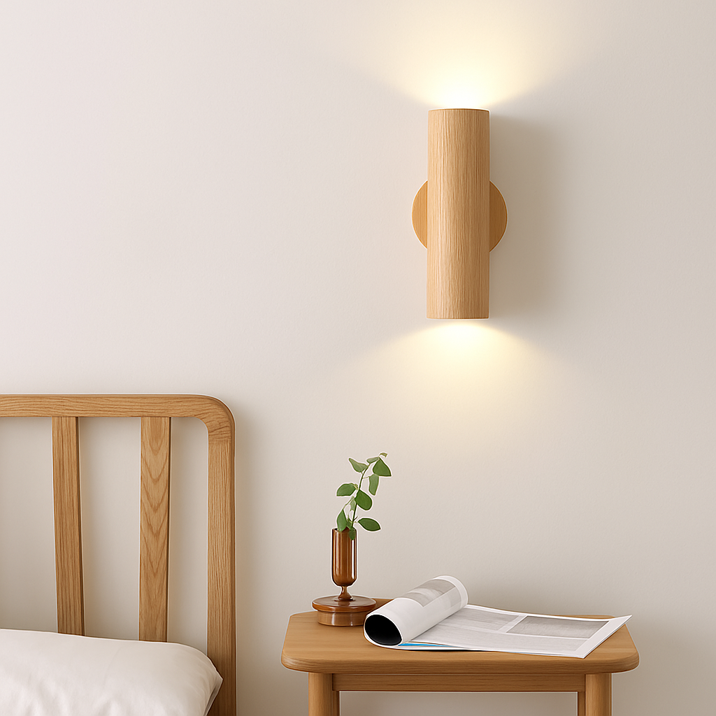 Applique murale LED en bois massif de Style nordique