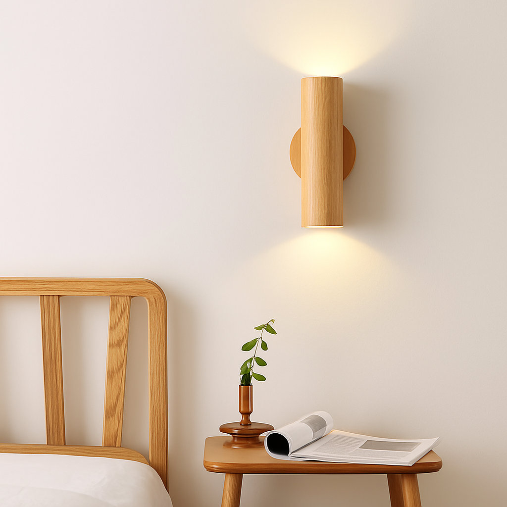 Applique murale LED en bois massif de Style nordique