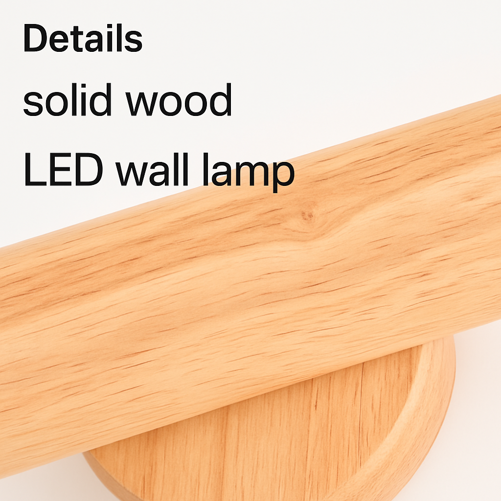 Applique murale LED en bois massif de Style nordique