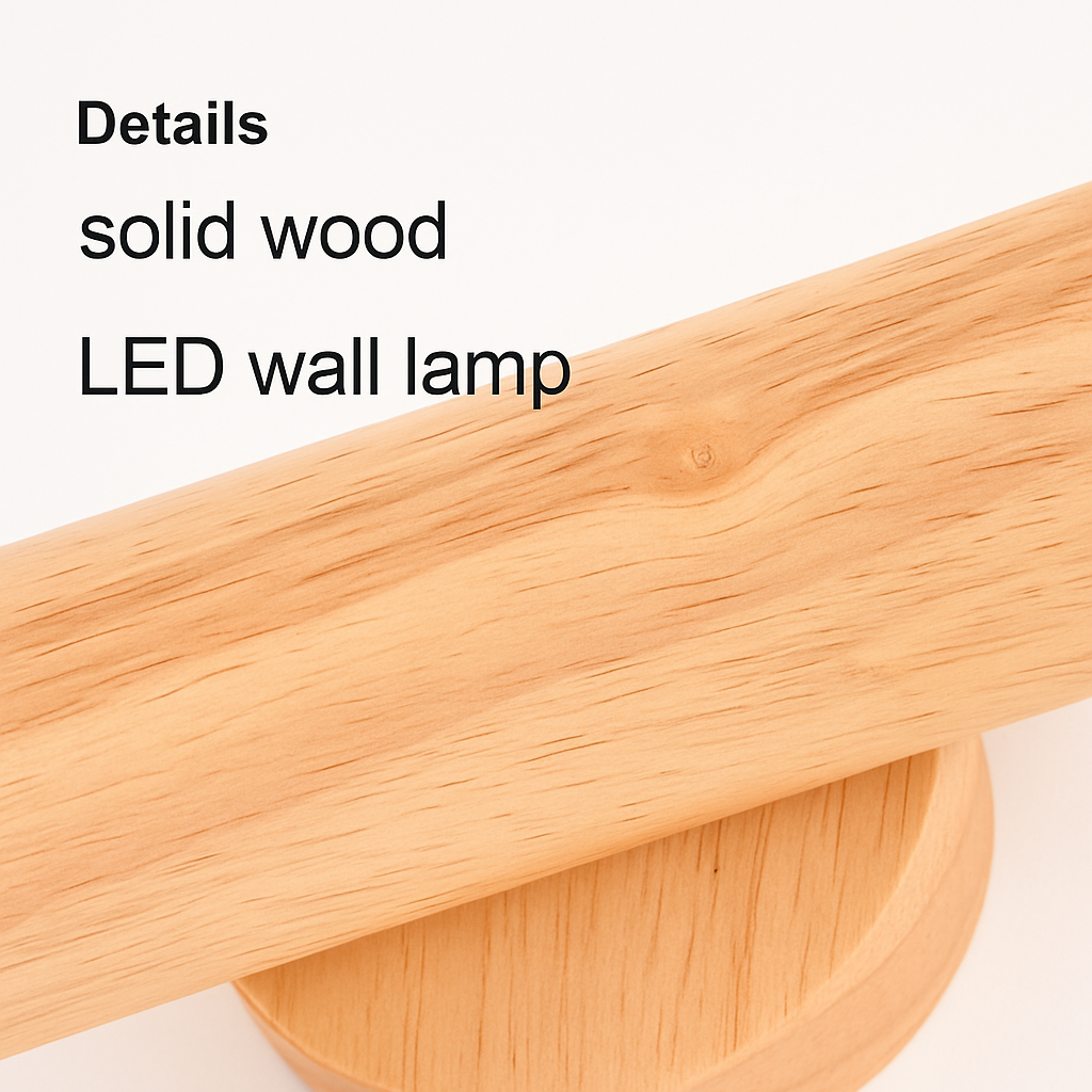 Applique murale LED en bois massif de Style nordique