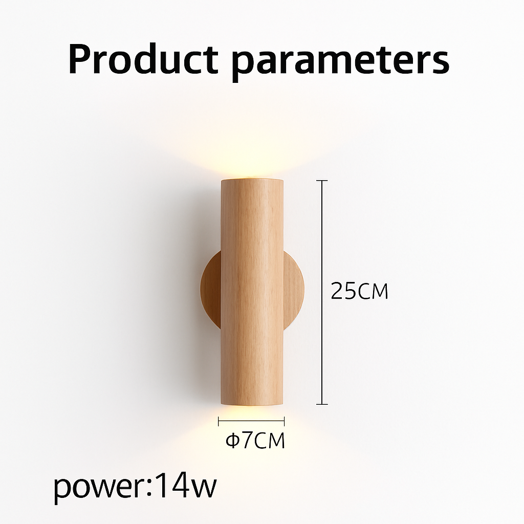 Applique murale LED en bois massif de Style nordique