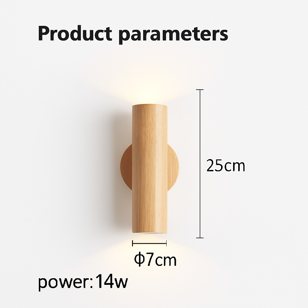 Applique murale LED en bois massif de Style nordique