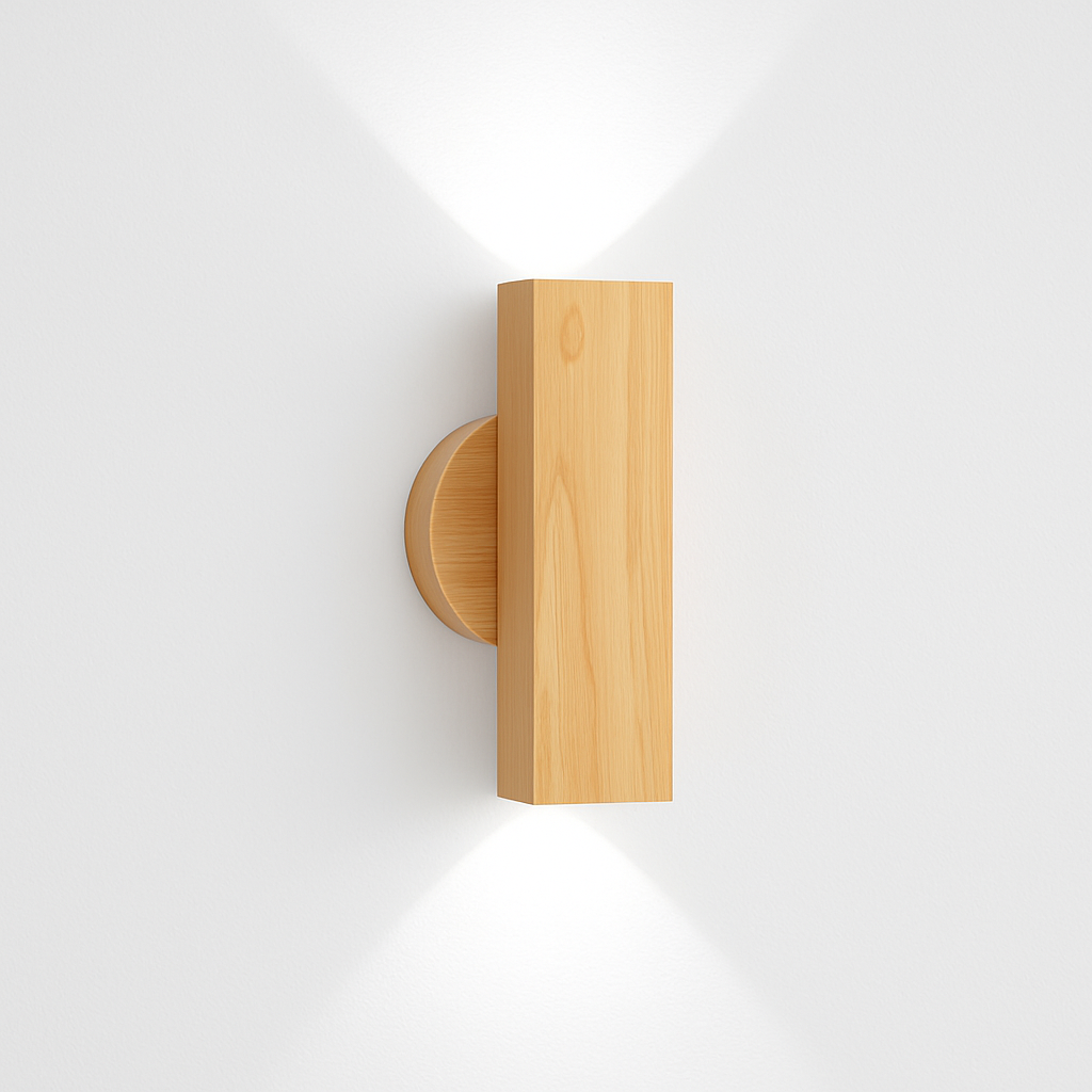 Applique murale LED en bois massif de Style nordique
