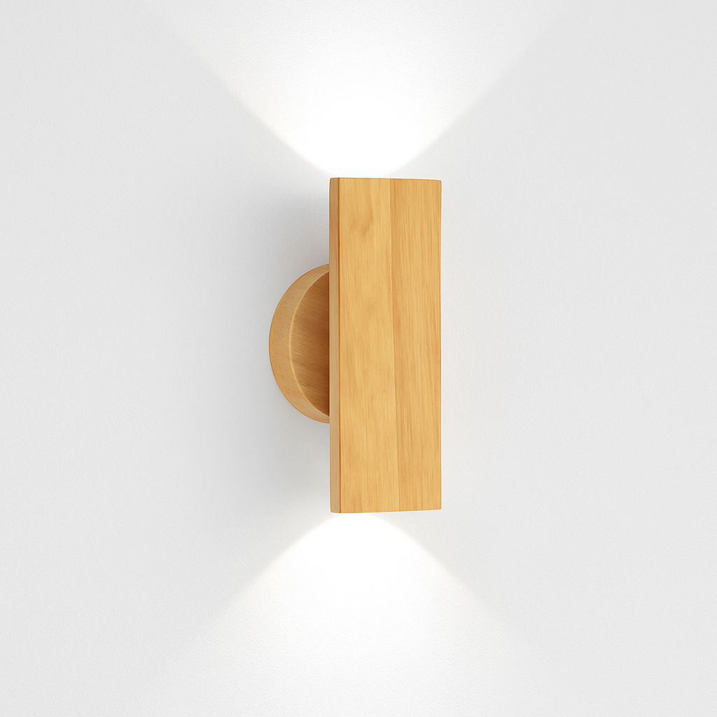 Applique murale LED en bois massif de Style nordique
