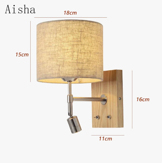 applique murale led en bois massif pour décoration intérieure