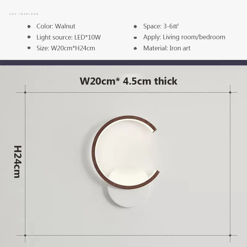 Applique murale LED en bois moderne