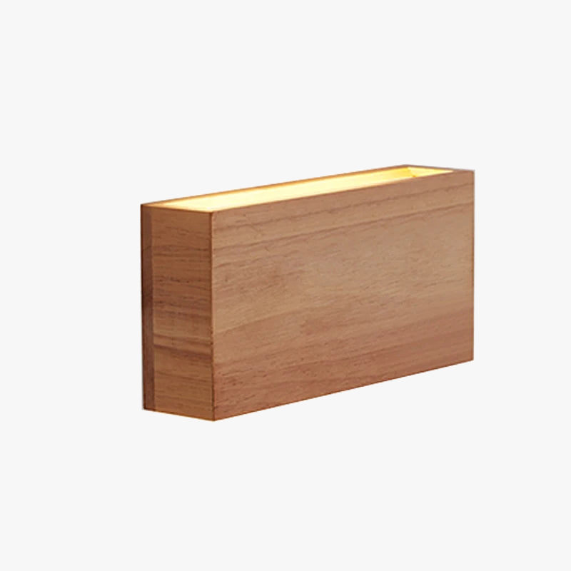 Applique murale LED en bois naturel marron