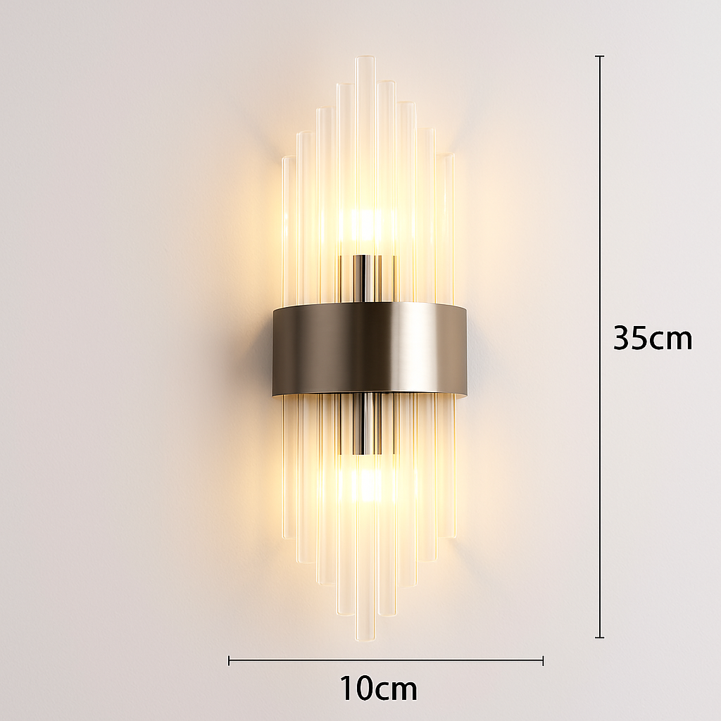 Applique murale LED en cristal clair