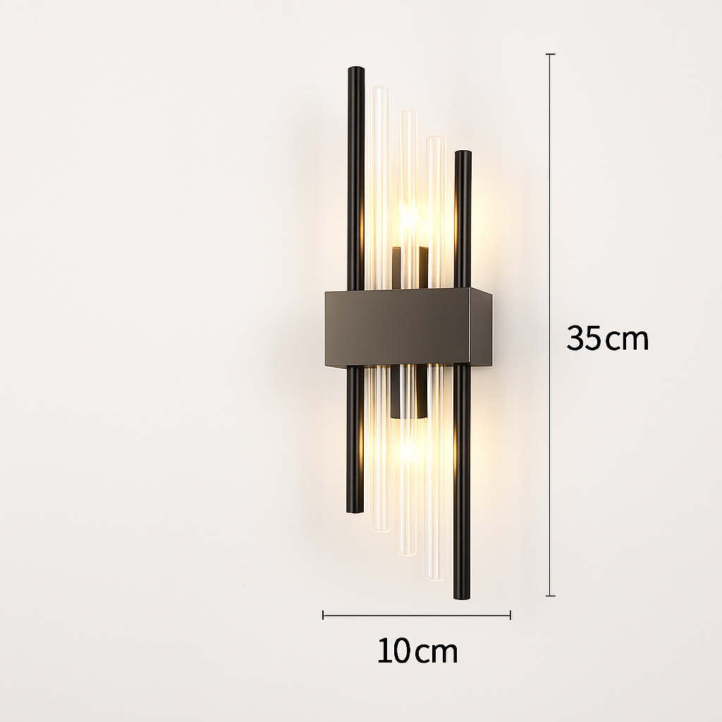 Applique murale LED en cristal clair