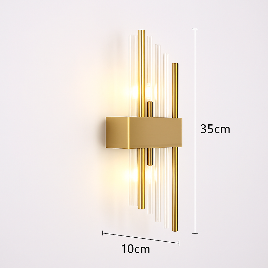 Applique murale LED en cristal clair