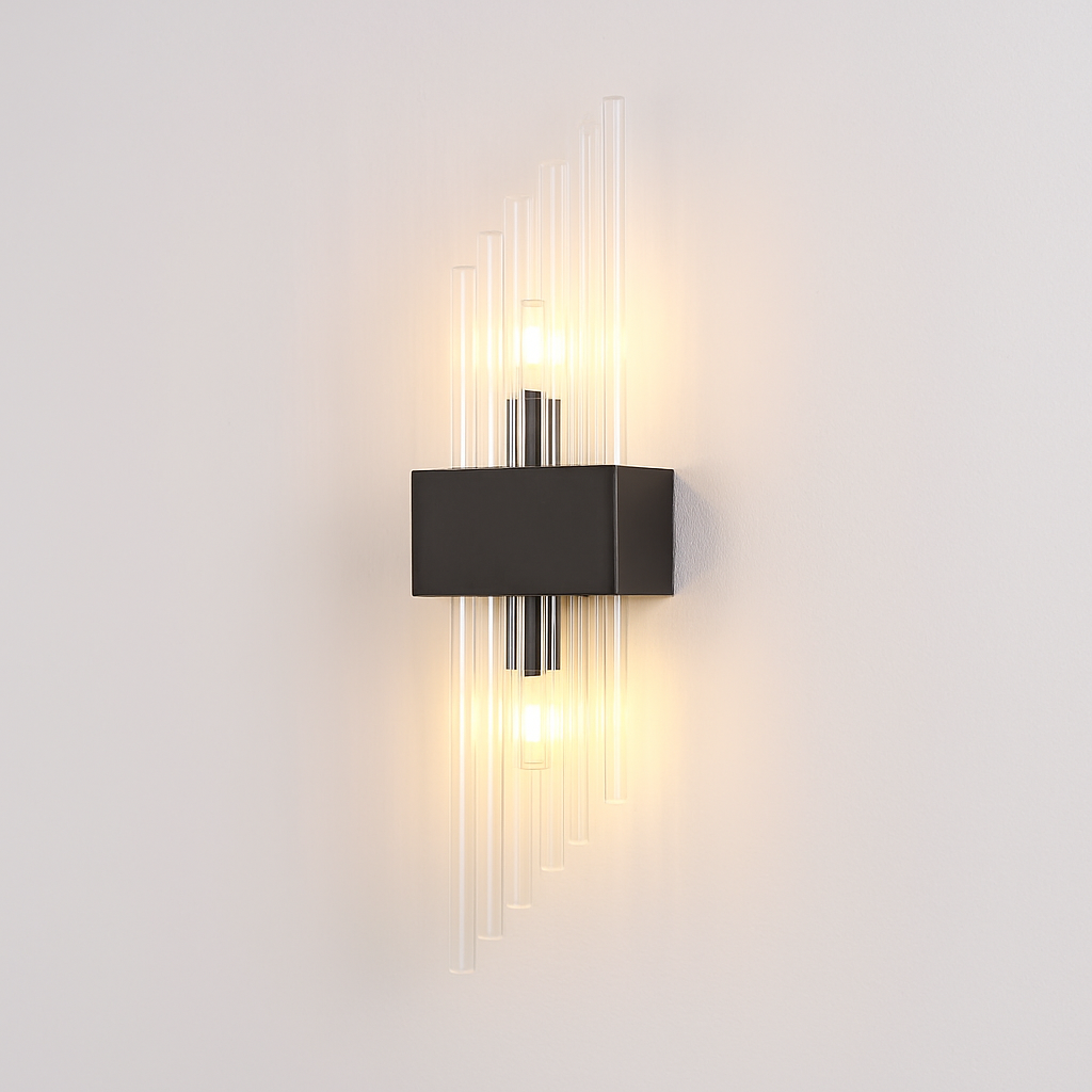 Applique murale LED en cristal clair