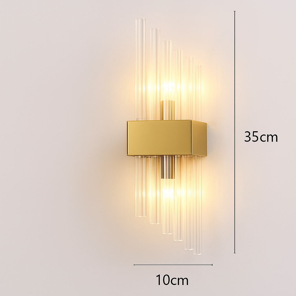 Applique murale LED en cristal clair